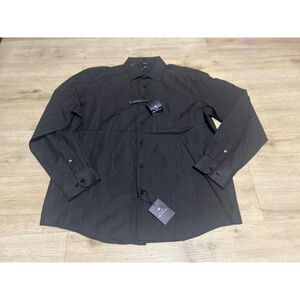 Ben Sherman Dress Shirt Mens XL Button Up Black Slim Fir NWT Punk‎ Oi! Skinhead